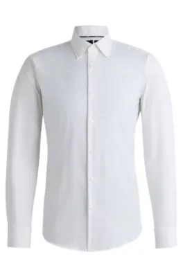 Camisa regular fit de sarga elástica técnica