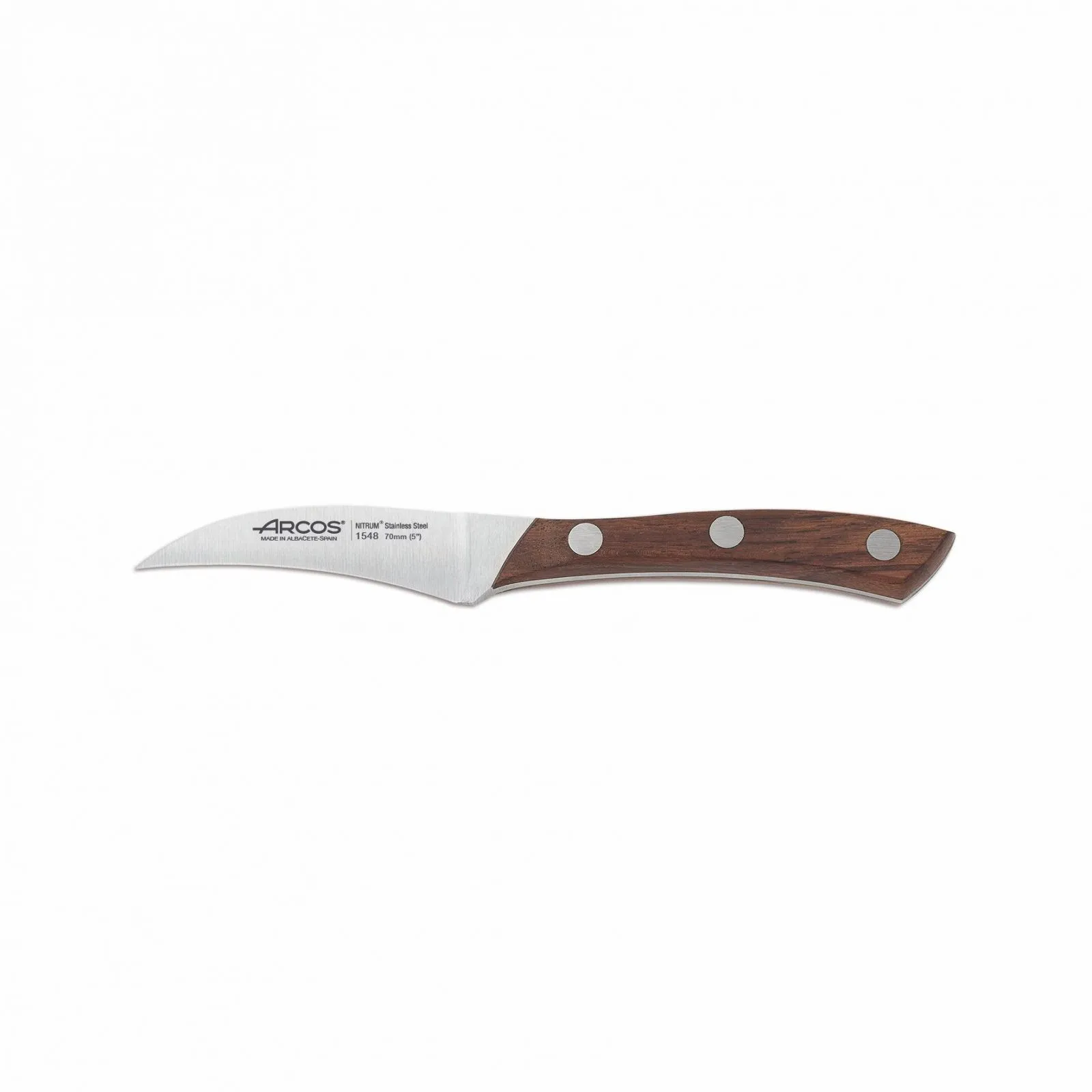 Cuchillo mondador curvo de 7,5 cm con mango de madera – Arcos Natura 154810