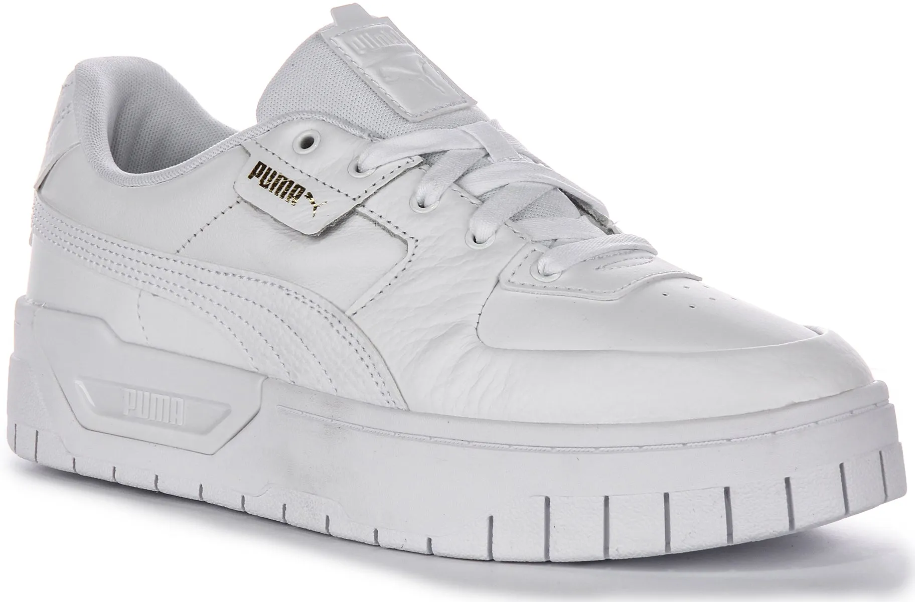Puma Cali Dream Zapatillas Bajas de Cuero para Mujer con Encaje Clásico en Blanco