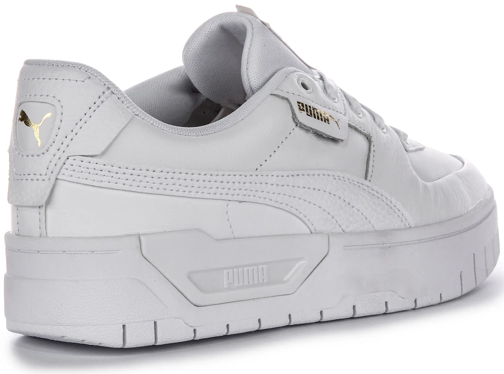 Puma Cali Dream Zapatillas Bajas de Cuero para Mujer con Encaje Clásico en Blanco