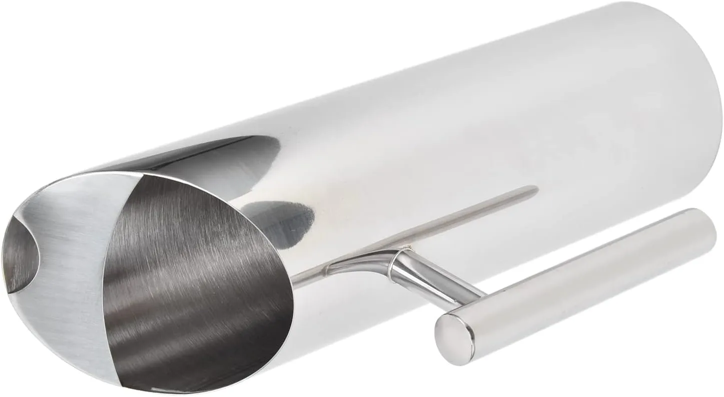 Qukaim Jarra de metal de acero inoxidable, jarra de café y té de gran capacidad de 2 litros con mango ergonómico, diseño resiste