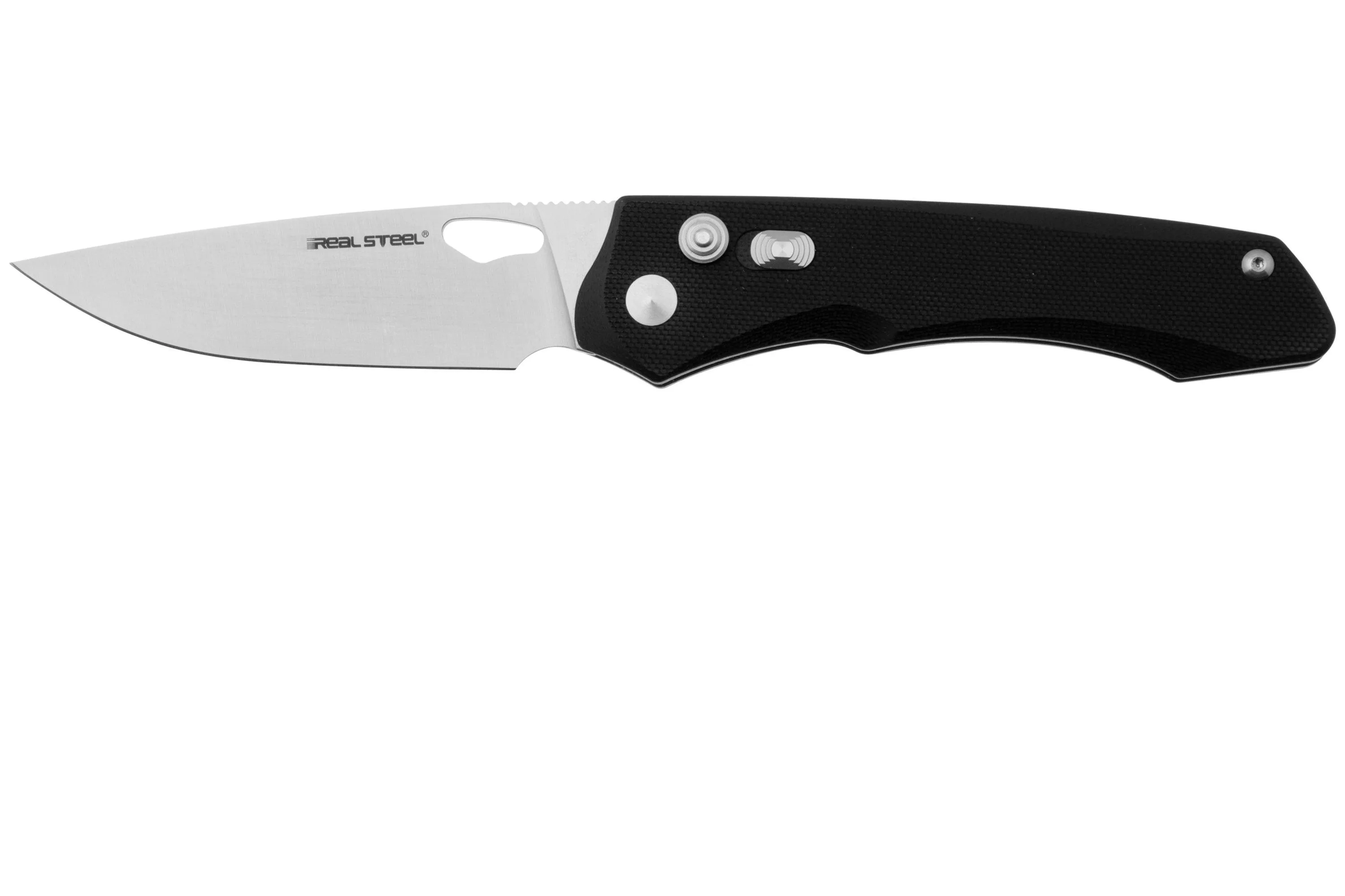 Real Steel Griffin Pro 7131BS Satin 14C28N, Black G10, navaja, Carson Huang design