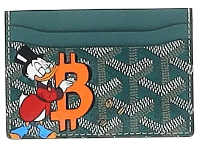 Tarjetero Goyard Scrooge McDuck St Sulpice en piel verde 