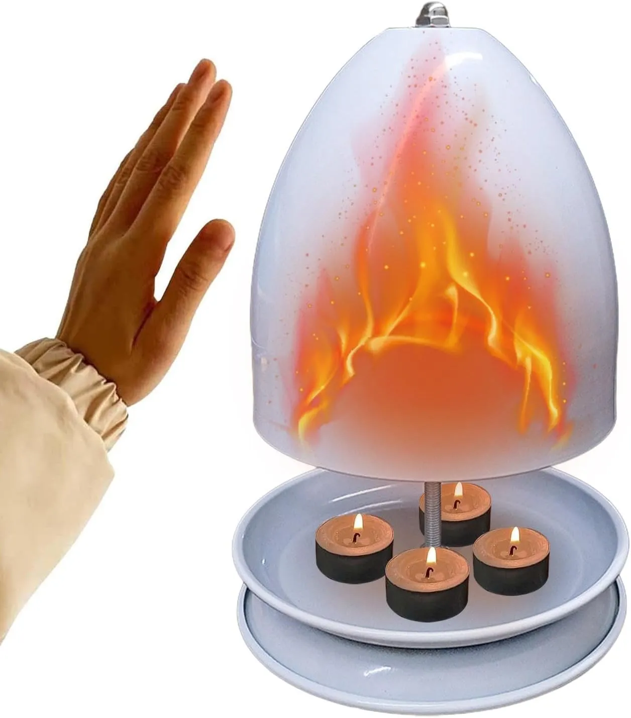 zjhukfmc Calentador de velas de té, calentador de velas de té de doble pared, horno de vela de gran espacio y soporte de calefac