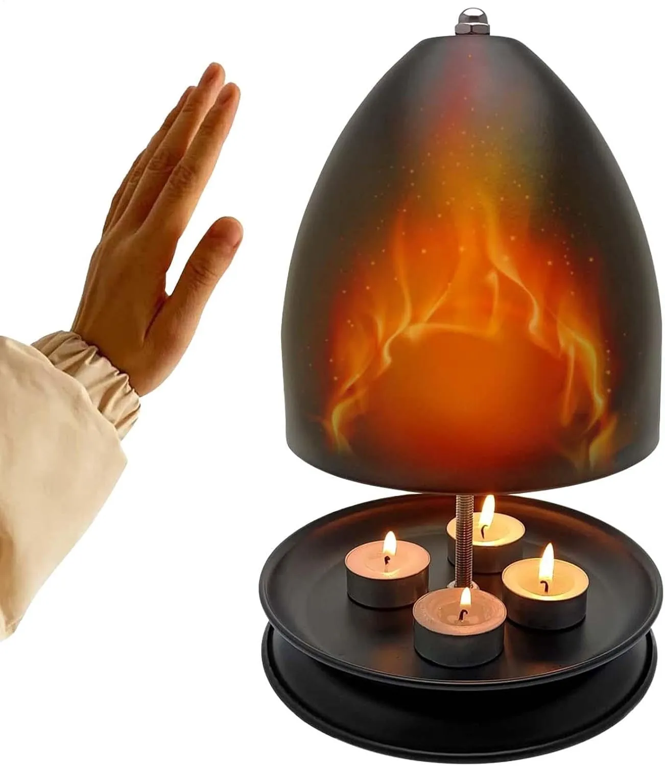 zjhukfmc Calentador de velas de té, calentador de velas de té de doble pared, horno de vela de gran espacio y soporte de calefac
